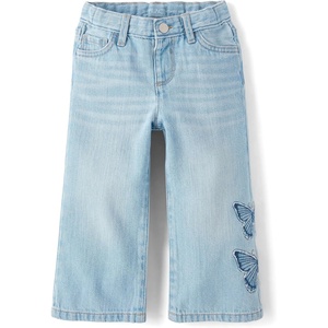 The Children’s Place Baby Girls’ and Toddler Wide Leg Jeans(Olly Wash)