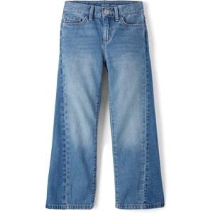 The Children’s Place Girls’ Wide Leg Jeans(Peak Wash)