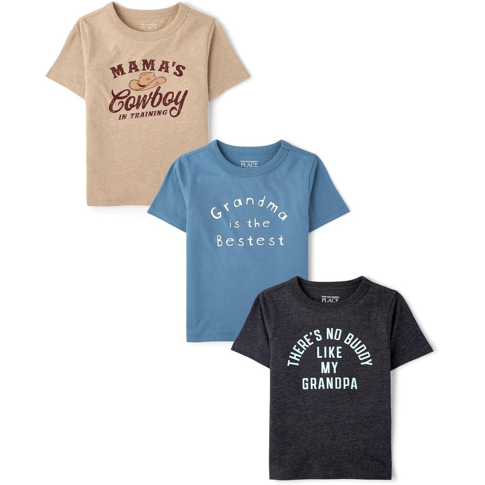 image:imageThe Childrens Place Baby Boys Graphic TShirts 3PackGrandpaGrandmaMamas Cowboy