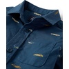 The Children’s Place Baby Boys’ and Toddler Long Sleeve Cotton Poplin Button Down Shirt(Ink Racecar)