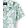 The Children’s Place Baby Boys’ and Toddler Poplin Short Sleeve Button Down Shirt(Mint Tropical)