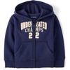 The Children’s Place Baby Boys’ And Toddler Active Long Sleeve Premium Fleece Zip Front Hoodie(Thunder Blue Undefeated)