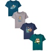 The Children’s Place Baby Boys’ Nd Toddler Dinos,Animals,Cars Short Sleeve Graphic T-Shirts,4 Pack(Capybara/Bear/Owl/Dino)