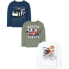 The Children’s Place Baby Boys’ and Toddler Dino,Animals,Sharks Long Sleeve Graphic T-Shirts,3 Pack(Police Car/ Rescue Team/Helicopter)