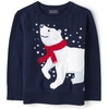 The Children’s Place Baby Boys’ and Toddler Long Sleeve Crew Neck Pullover Sweater(Navy Polar Bear)