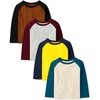 The Children’s Place Baby Boys’ and Toddler Long Sleeve Everday Casual Knit Shirt(Autumn Raglan 4-pack)