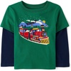 The Children’s Place Baby Boys’ and Toddler Long Sleeve Everday Casual Knit Shirt(Holiday Train 2fer)