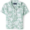 The Children’s Place Baby Boys’ and Toddler Poplin Short Sleeve Button Down Shirt(Mint Tropical)