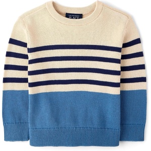 The Children’s Place Baby Boys’ and Toddler Long Sleeve Crew Neck Pullover Sweater(Hidden Sea)