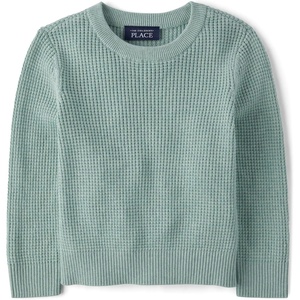 The Children’s Place Baby Boys’ and Toddler Long Sleeve Crew Neck Pullover Sweater(Mint Taffy)