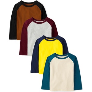 The Children’s Place Baby Boys’ and Toddler Long Sleeve Everday Casual Knit Shirt(Autumn Raglan 4-pack)
