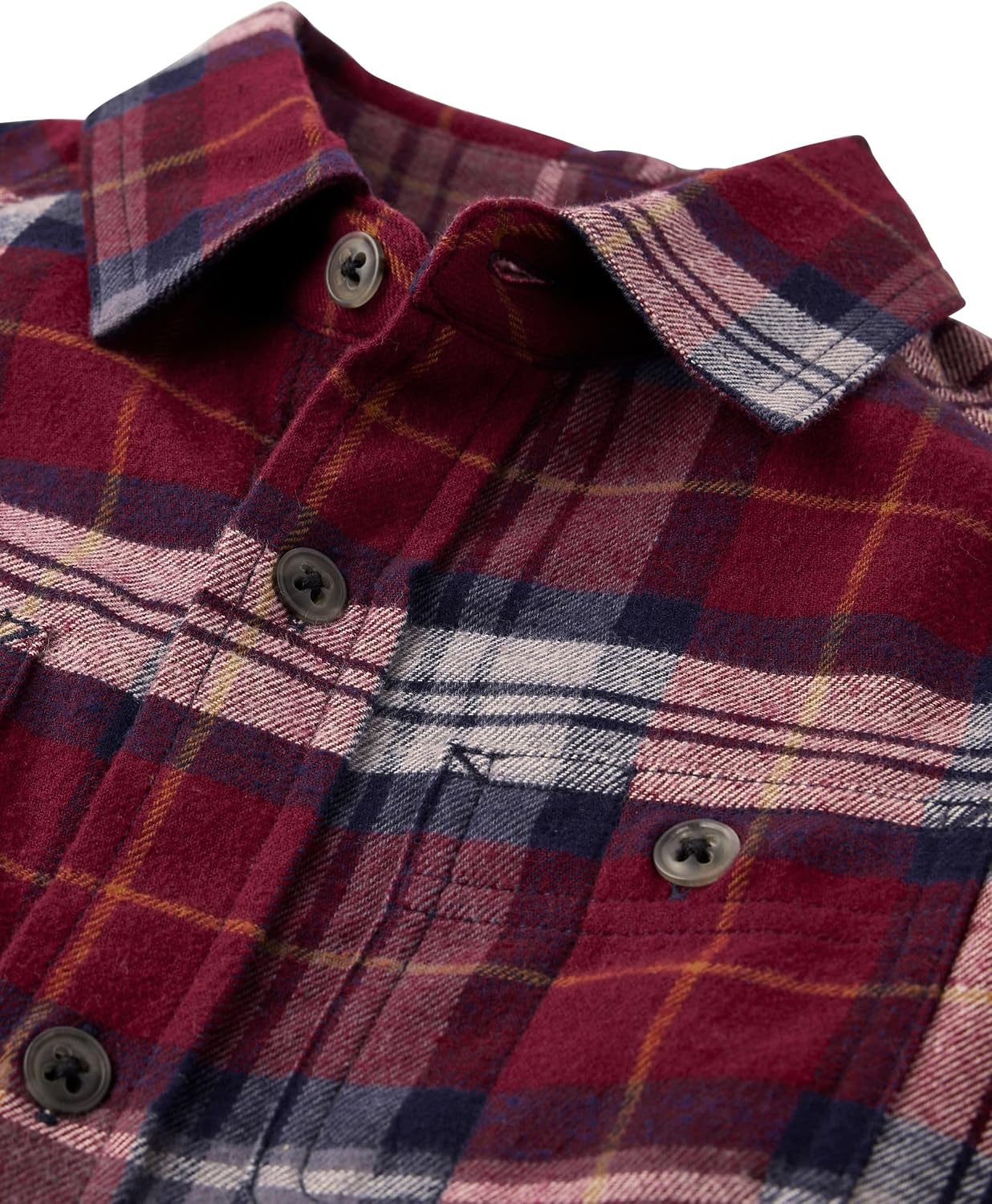 image:imageThe Childrens Place Boys Long Sleeve Plaid Flannel Button Up ShirtRedwood Plaid