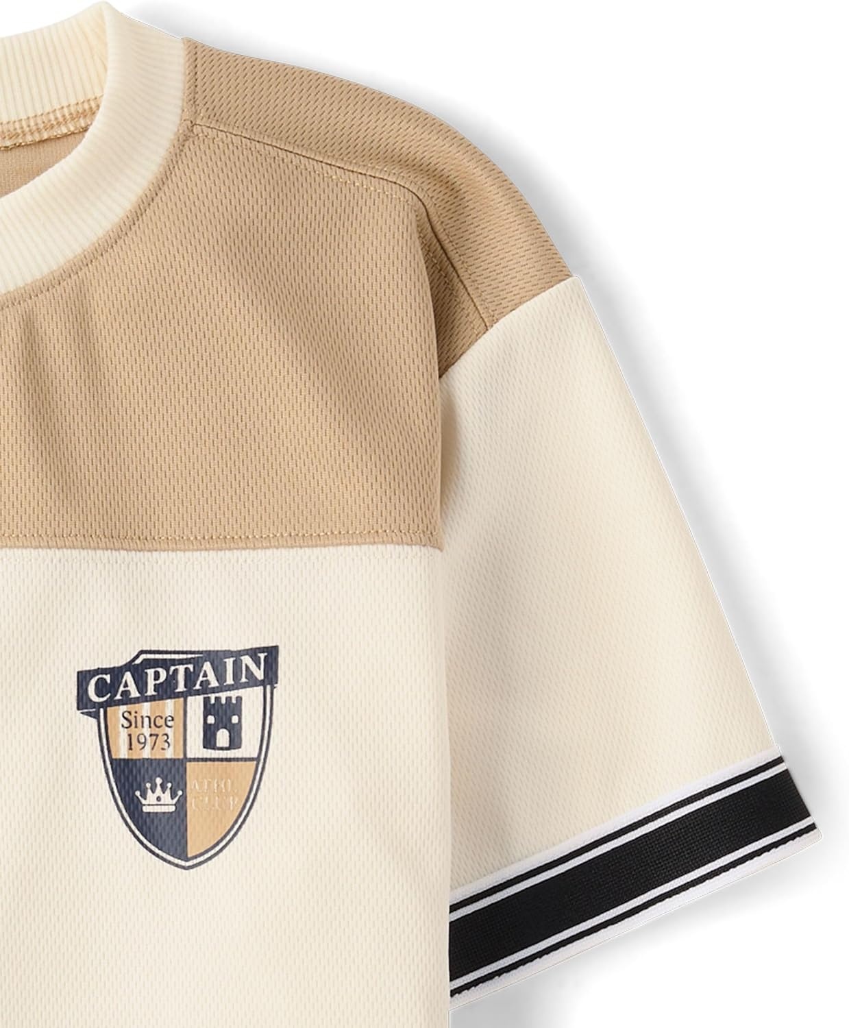 image:imageThe Childrens Place Boys Short Sleeve Quick Dry Mesh Football JerseyFair Ivory