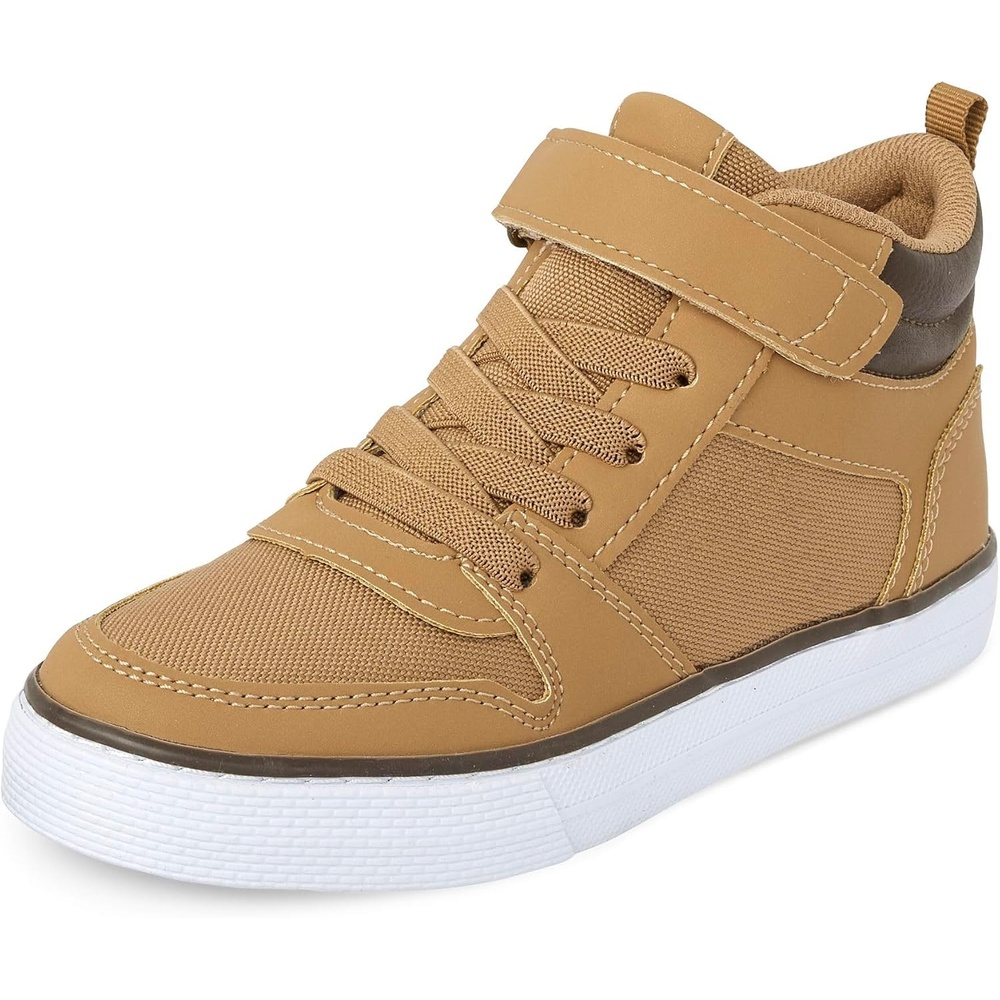 image:imageThe Childrens Place Boys Boys Casual Lace Up Hi Top SneakersTan