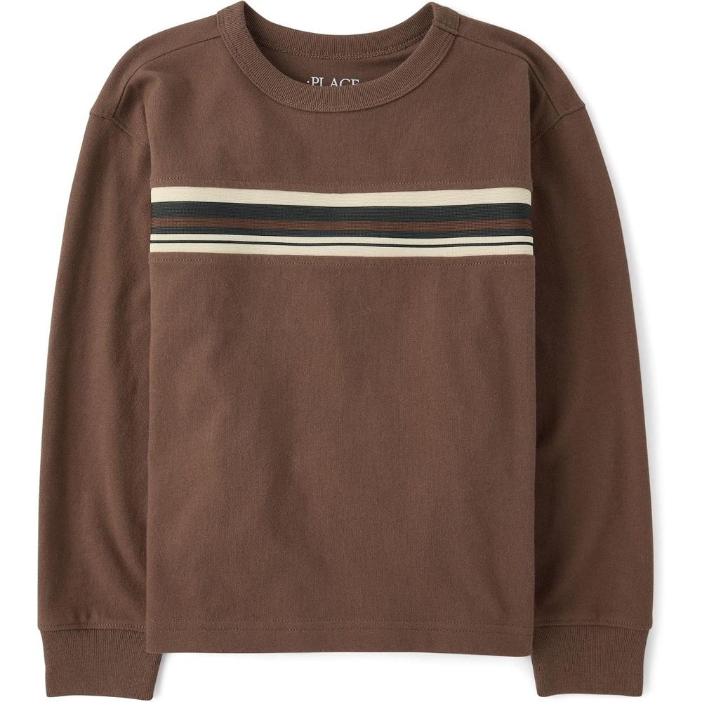 image:imageThe Childrens Place Boys Long Sleeve Everyday Casual Knit ShirtMoose Trail