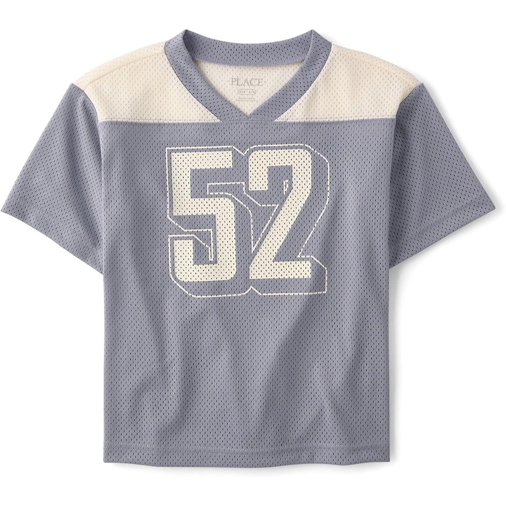 image:imageThe Childrens Place Boys Short Sleeve Quick Dry Mesh Football JerseyLt Onyx
