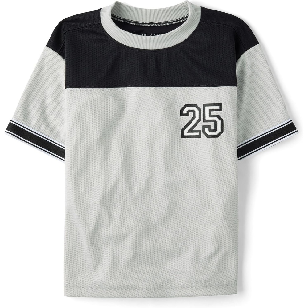 image:imageThe Childrens Place Boys Short Sleeve Quick Dry Mesh Football JerseyLunar Rock