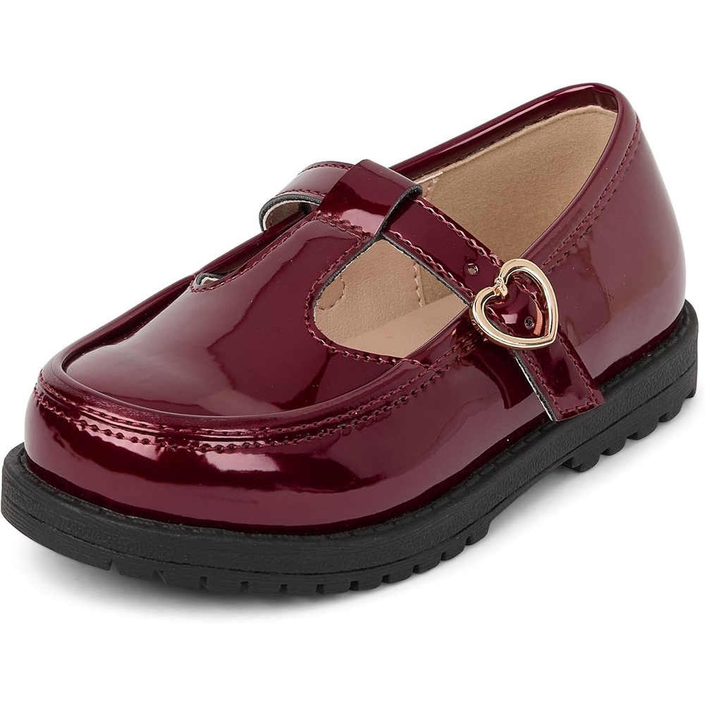 image:imageThe Childrens Place Girls and Toddler Closed Toe Maryjane FlatsBurgundy