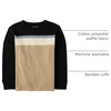 The Children’s Place Boys’ Long Sleeve Everyday Casual Knit Shirt(Black Stripe-waffle)
