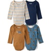 The Children’s Place Baby Boys’ And Newborn Long Sleeve Bodysuit,multipacks(Digger/Stripe/Dk Blue/Blue)