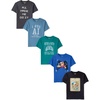 The Children’s Place Boys’ Short Sleeve Graphic T-Shirts,5-Pack(School Game)