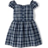 The Children’s Place Girls’ Short Sleeve Button Dresses(Tidal Plaid)