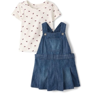 The Children’s Place Baby Girls’ And Toddler Short Sleeve Top and Skirtall,2-piece Outfit Set(Grove Wash)