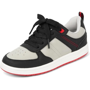 The Children’s Place Boys’ Boys’ Everyday Casual Lace Up Sneakers(Black Low Top)