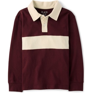 The Children’s Place Boys’ Long Sleeve Rugby Polo(Bittersweet)