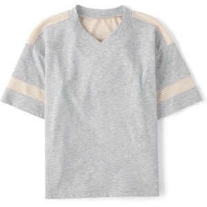 The Children’s Place Boys’ Short Sleeve Quick Dry Mesh Football Jersey(Heather Grey)