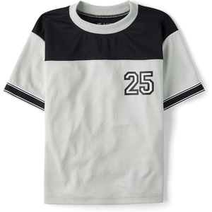 The Children’s Place Boys’ Short Sleeve Quick Dry Mesh Football Jersey(Lunar Rock)