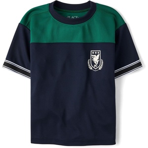 The Children’s Place Boys’ Short Sleeve Quick Dry Mesh Football Jersey(New Navy)