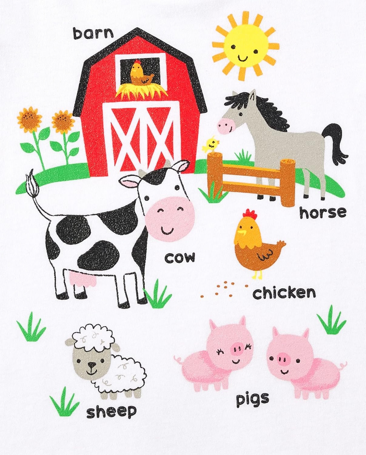 image:imageThe Childrens Place Baby Girls and Toddler UnicornsButterfliesTrends Long Sleeve Graphic TShirts4 PackHopscotchAnimalsAbcFarm