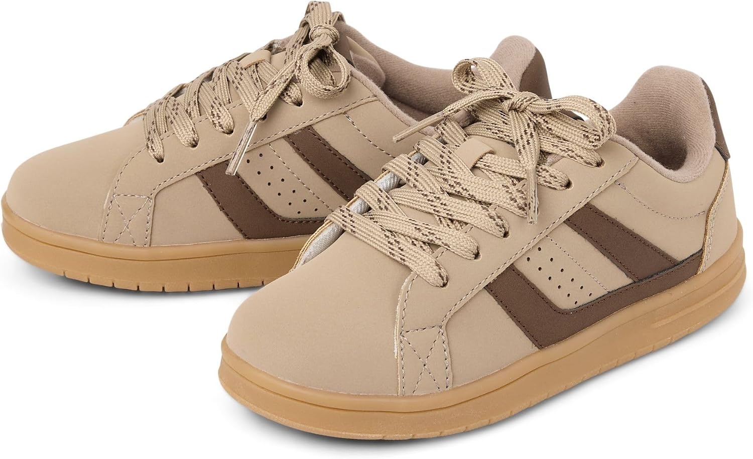 image:imageThe Childrens Place Boys Boys Everyday Casual Lace Up SneakersBeige Low Top