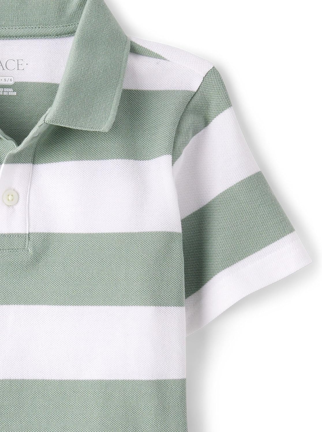 image:imageThe Childrens Place Boys Uniform Short Sleeve Pique PoloMint Taffy Stripe