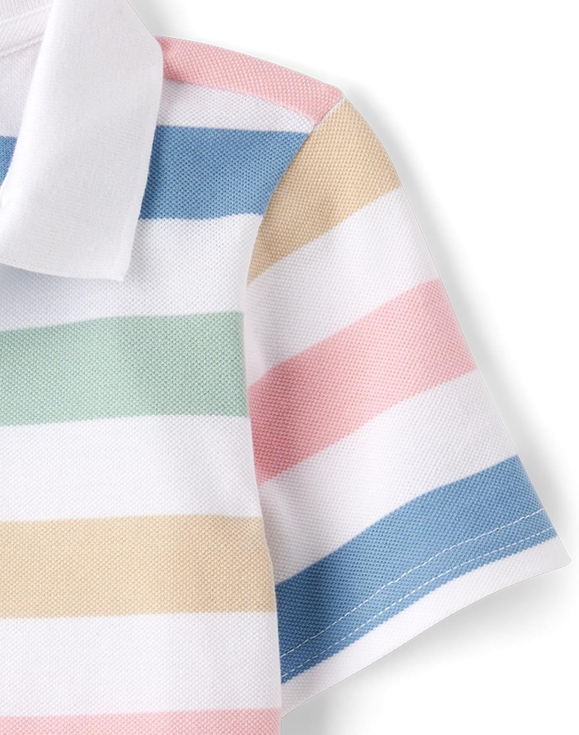 image:imageThe Childrens Place Boys Uniform Short Sleeve Pique PoloMulti Stripe