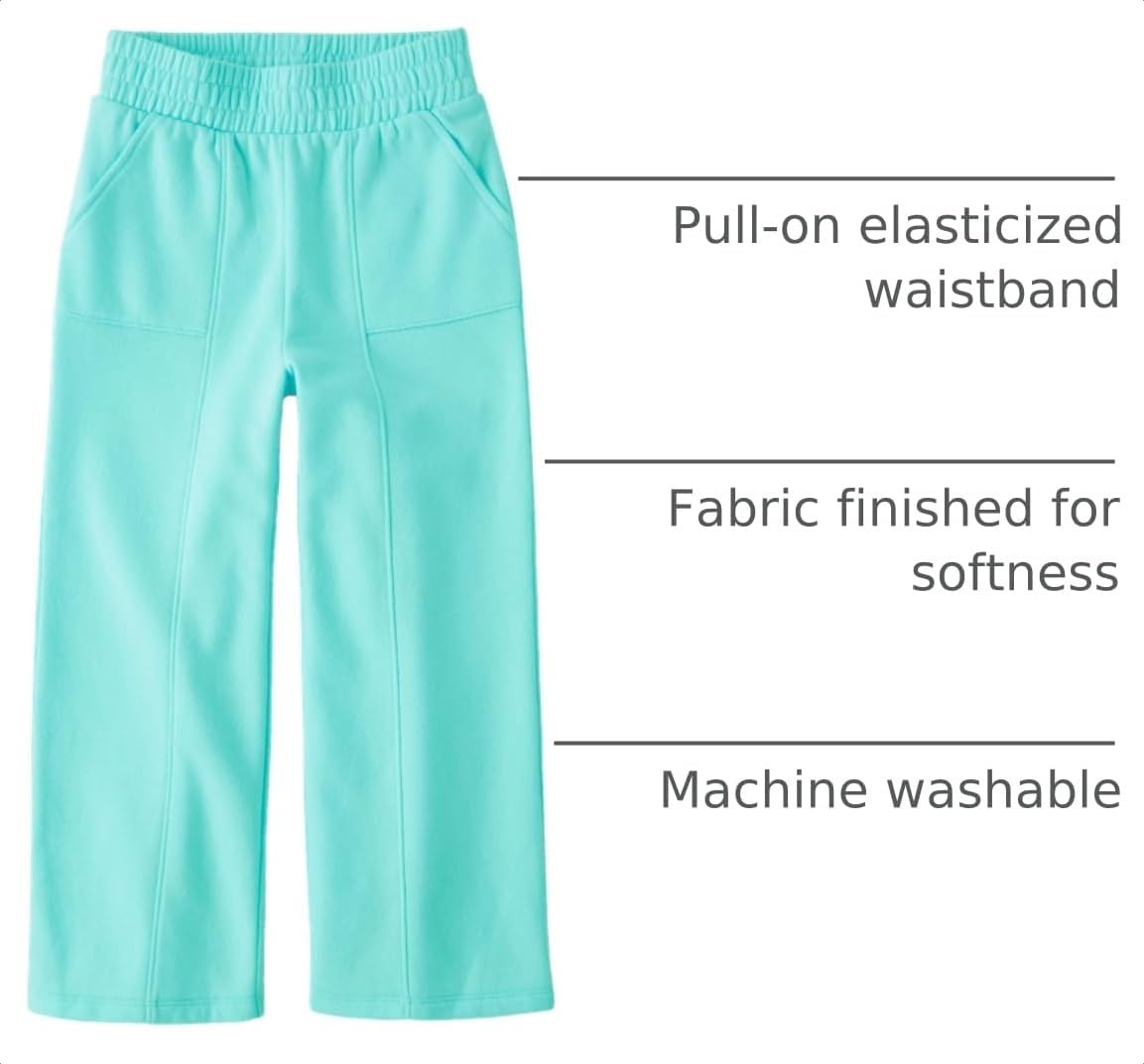 image:imageThe Childrens Place Girls Active Wide Leg PantsSeagrove Fleece