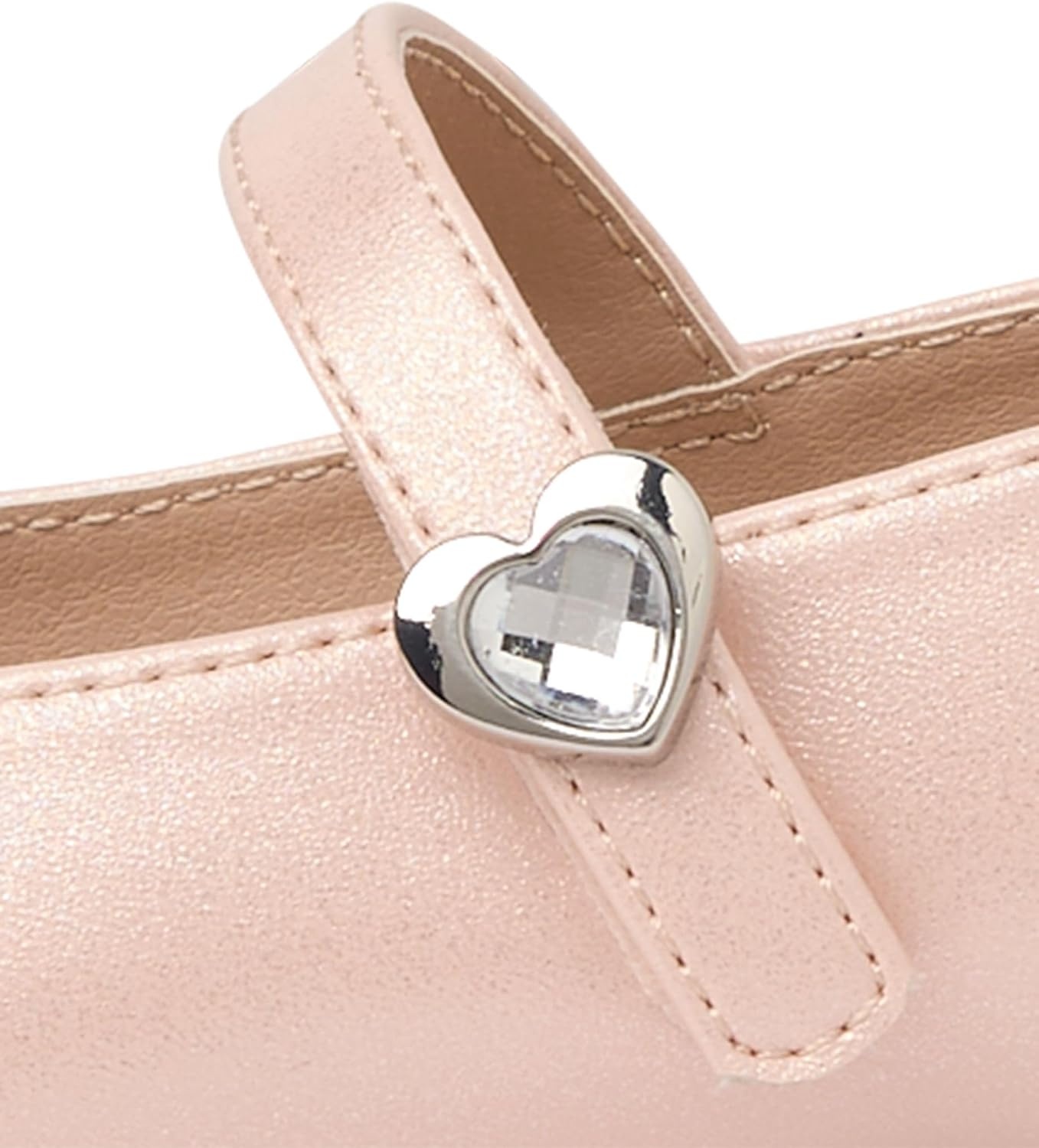 image:imageThe Childrens Place Girls Girls Closed Toe Ballet FlatsHeart Stud Silver