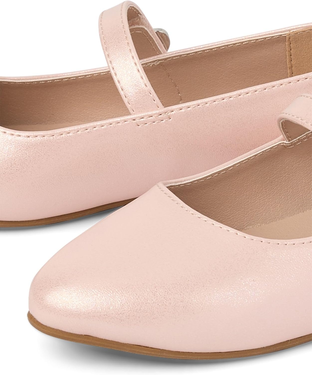 image:imageThe Childrens Place Girls Girls Closed Toe Ballet FlatsHeart Stud Silver