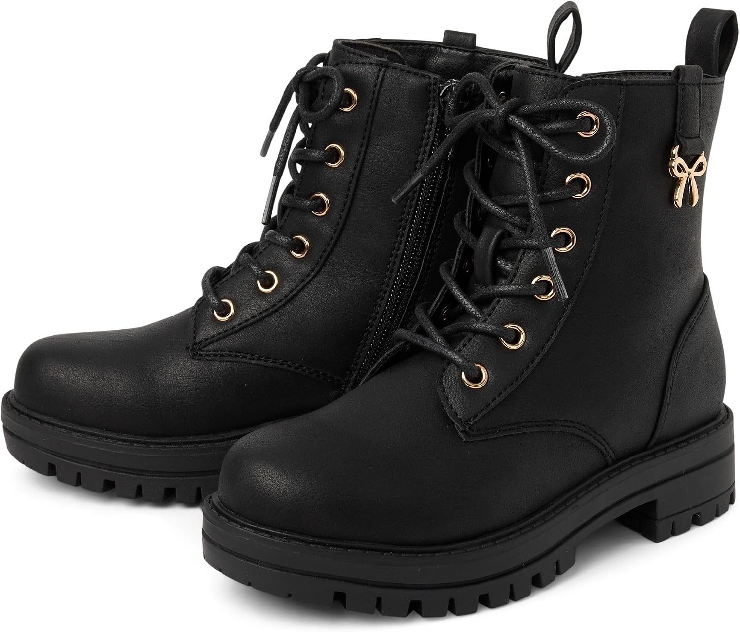image:imageThe Childrens Place Girls Girls Lace Up Combat BootsBlack