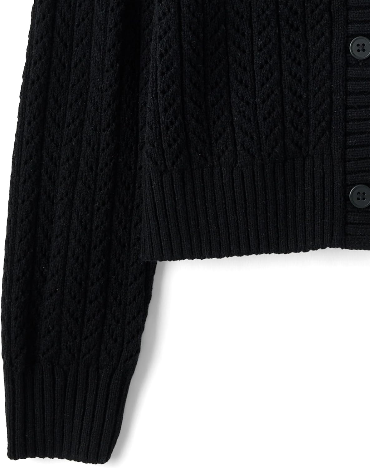 image:imageThe Childrens Place Girls Long Sleeve Button Front CardiganBlack