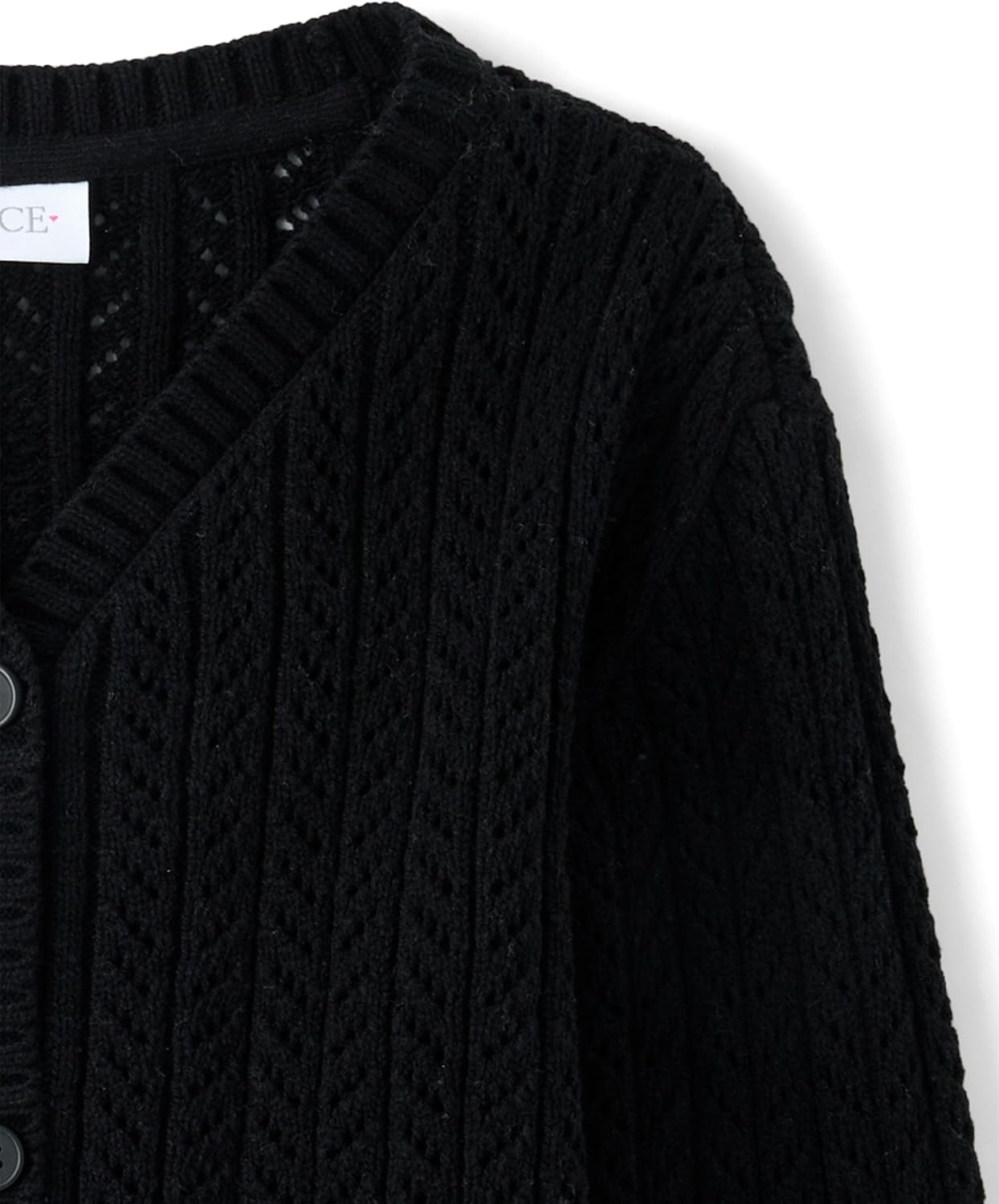 image:imageThe Childrens Place Girls Long Sleeve Button Front CardiganBlack