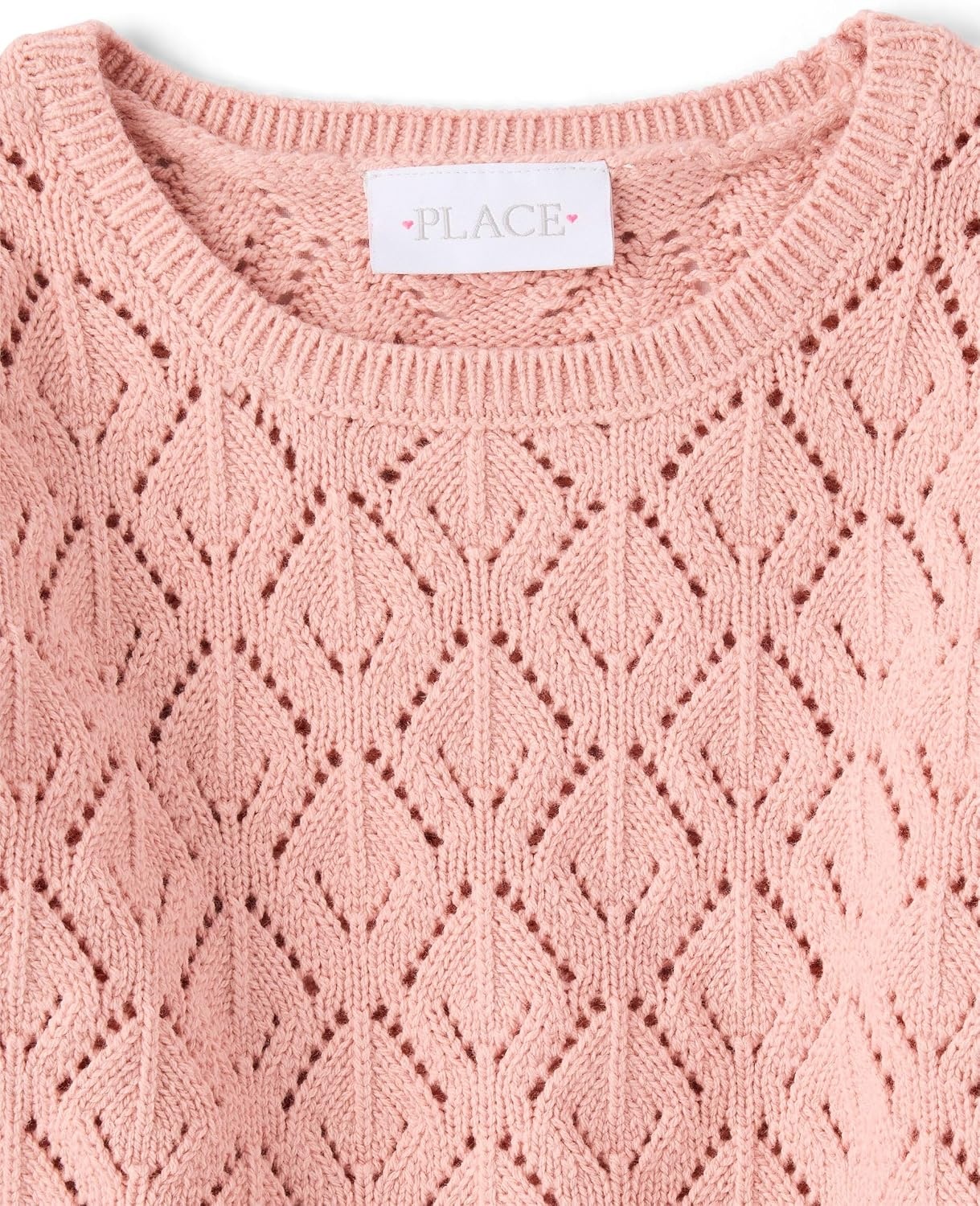image:imageThe Childrens Place Girls Long Sleeve Crew Neck Pullover SweaterPink Melon