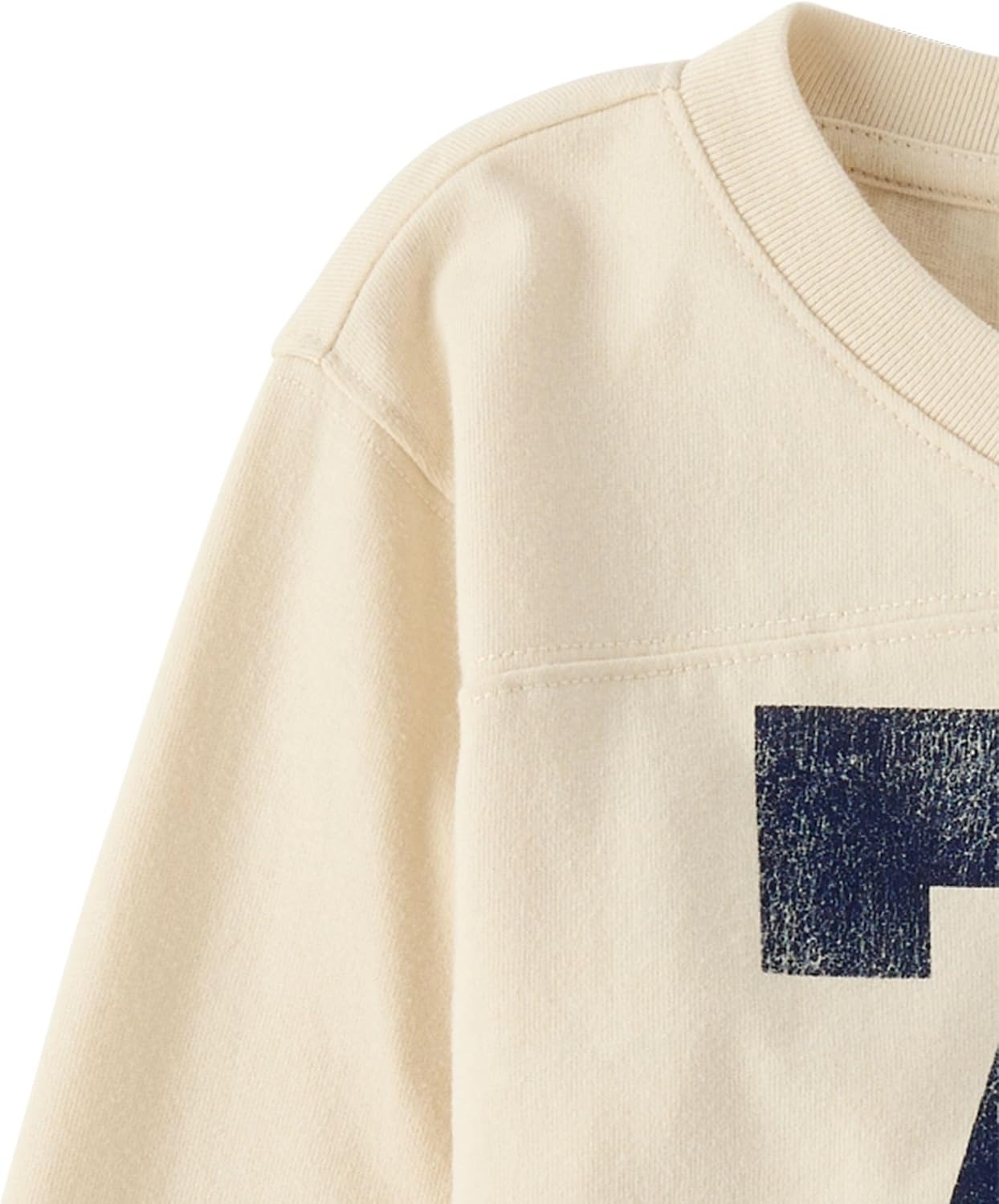 image:imageThe Childrens Place Girls Long Sleeve Varsity Sueded TopHay Stack