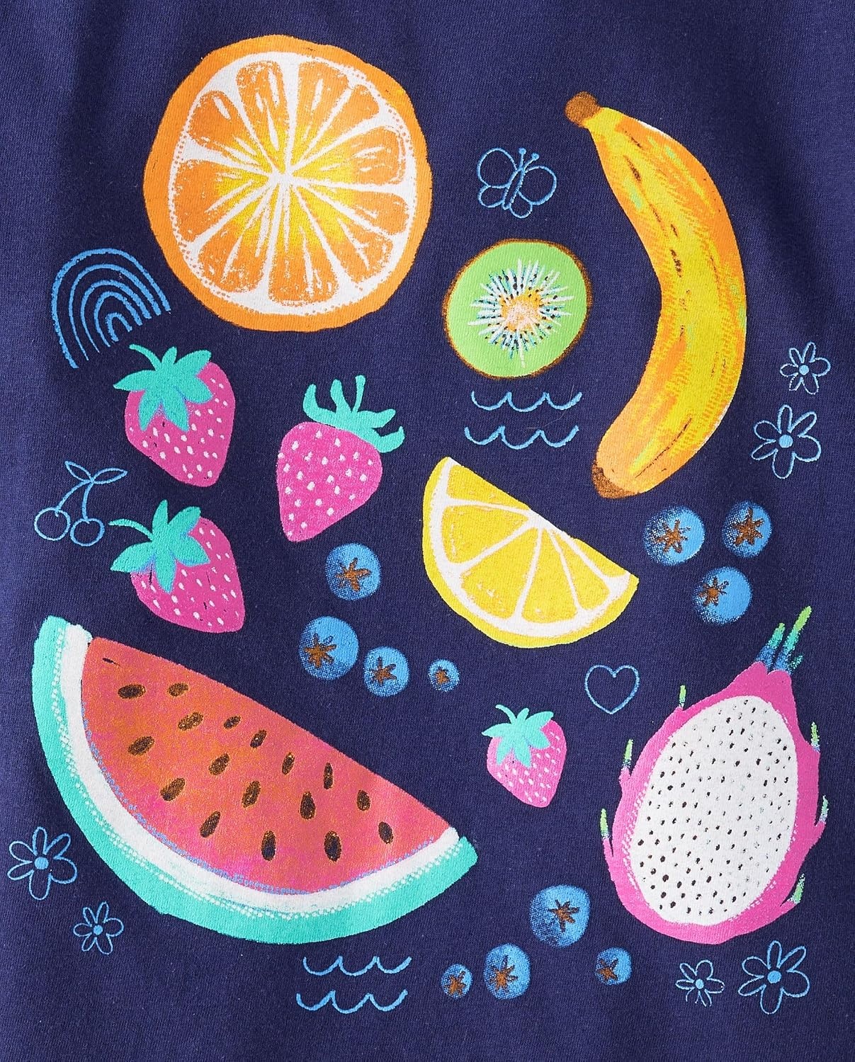 image:imageThe Childrens Place Girls Short Sleeve Graphic Tshirts 5PackLemonButterflyCatFruitFaces