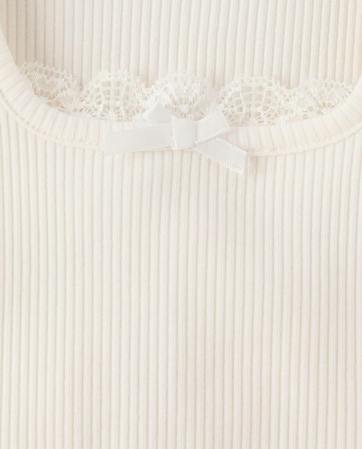 image:imageThe Childrens Place Girls Sleeveless Lace Ribbed Tank TopsMarshmallow