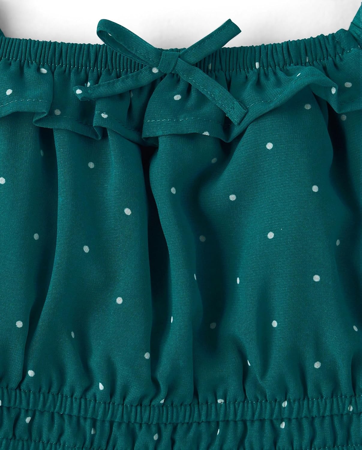 image:imageThe Childrens Place Girls Smocked Short Sleeve TopsJaded Teal
