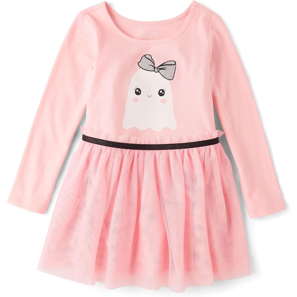 image:imageThe Childrens Place Baby Girls Tutu Dress Long SleevePink Sea Salt Ghost