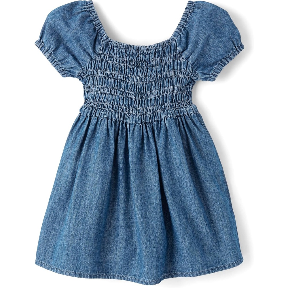 image:imageThe Childrens Place Baby Girls and Toddler Short Sleeve Smocked DressOrchard Wash