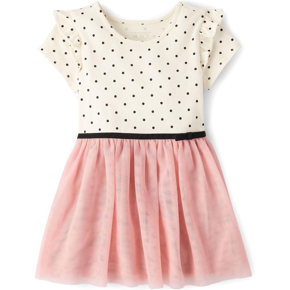 image:imageThe Childrens Place Baby Girls and Toddler Short Sleeve Tutu DressHalow White